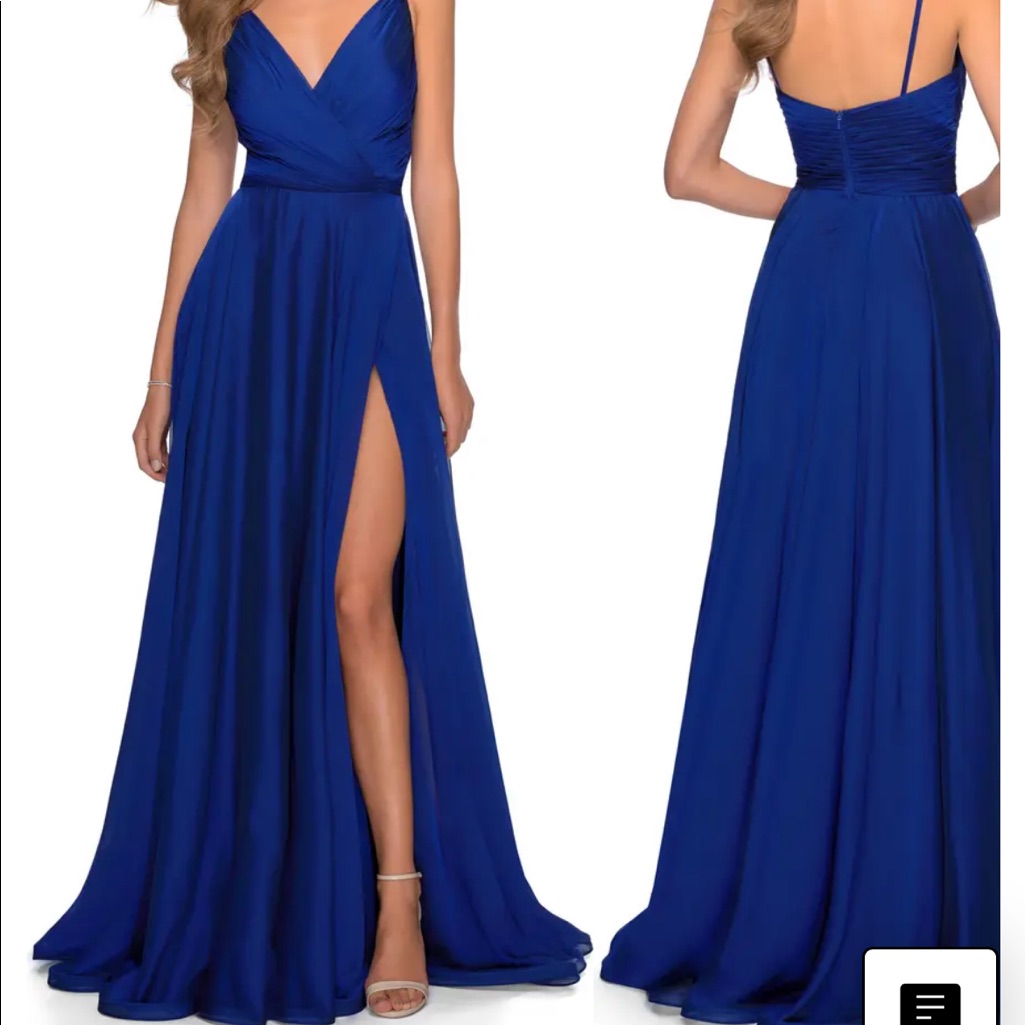 La Femme Chiffon Ball Gown
